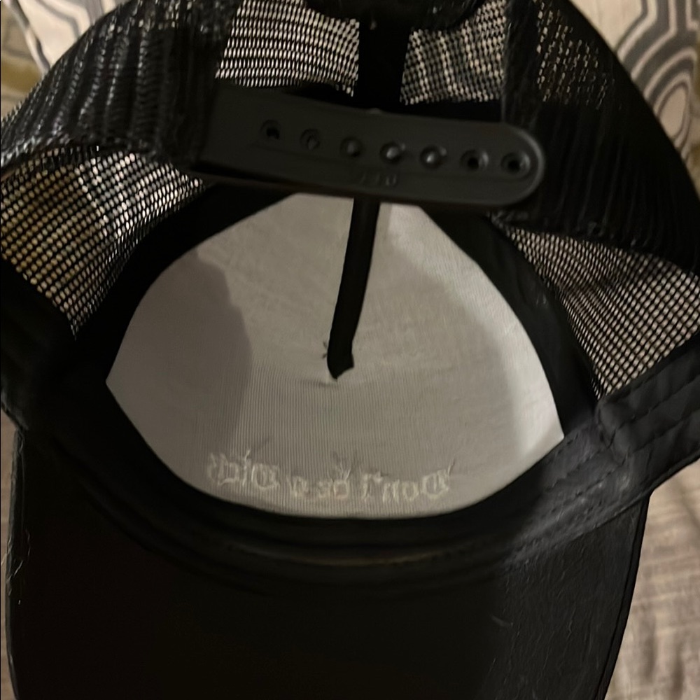 Black Trucker Hat With Bold Statement - image 4